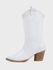 PRE-ORDER White Vegan Cowboy Cactus Leather Boots by Bohema Bohema