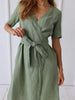 PRE-ORDER Wrap Linen Dress by Odalux Odalux