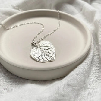 Silver heart leaf pendant by Earth Fire Jewellery Earth Fire Jewellery