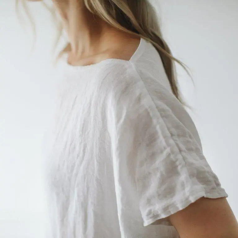 Square linen dress white by Seaside Tones Seaside Tones