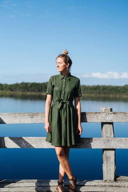Sydney Forest linen dress Mantaikotai
