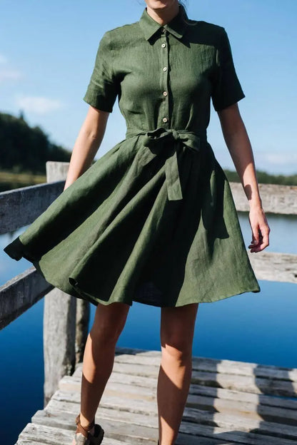 Sydney Forest linen dress Mantaikotai