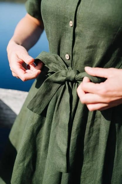 Sydney Forest linen dress Mantaikotai