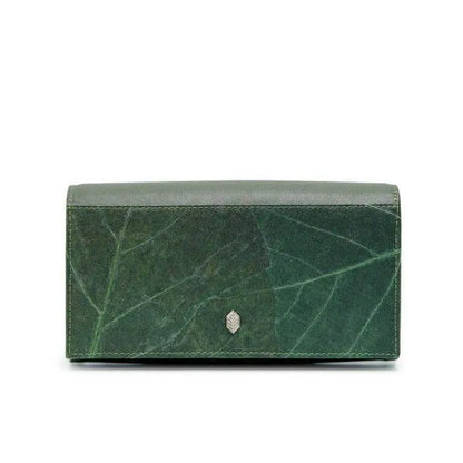 Vegan Leaf leather foldover wallet Thamon