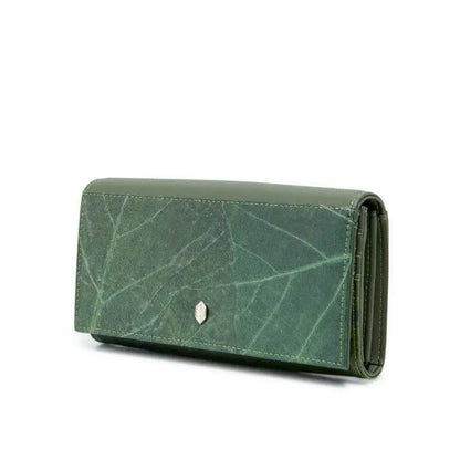 Vegan Leaf leather foldover wallet Thamon
