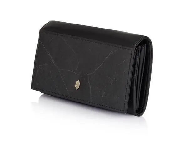 Vegan Leaf leather foldover wallet Thamon