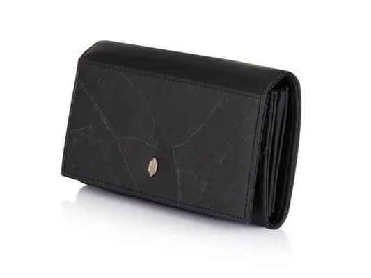 Vegan Leaf leather foldover wallet Thamon