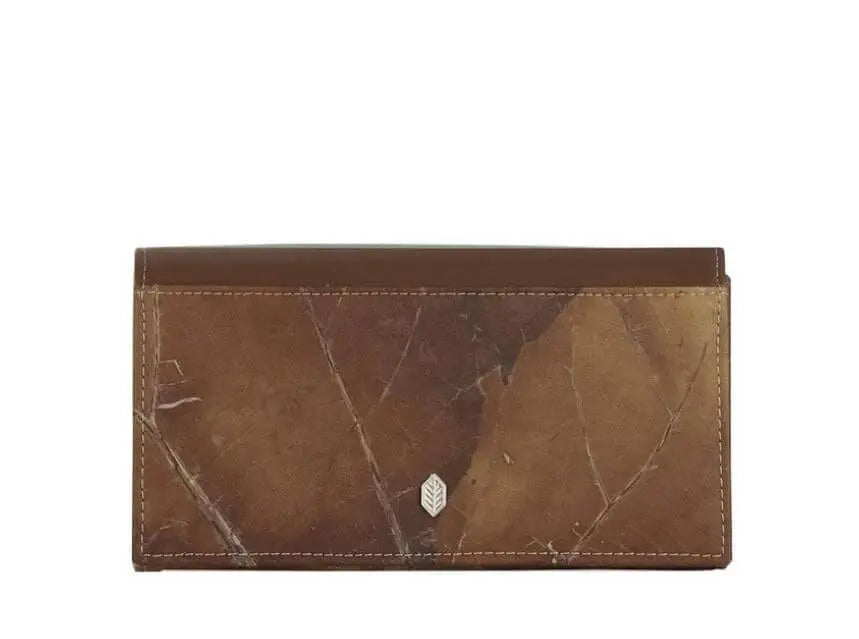 Vegan Leaf leather foldover wallet Thamon