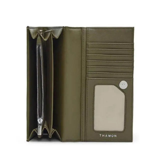 Vegan Leaf leather foldover wallet Thamon