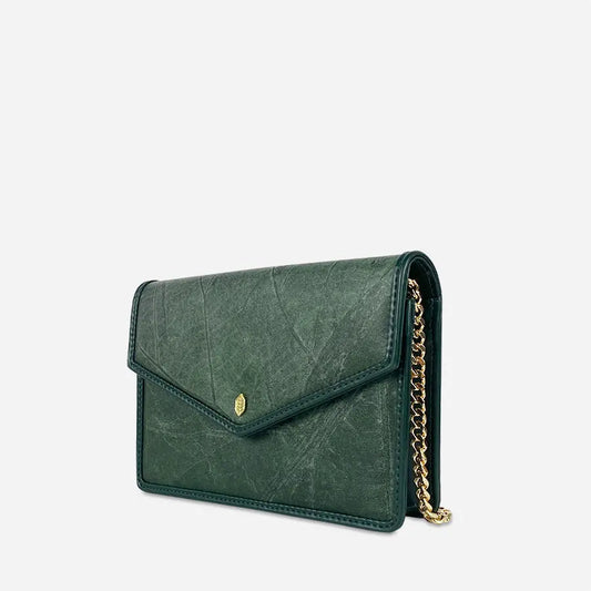 Vegan bag with chain made of leaves Margot Thamon