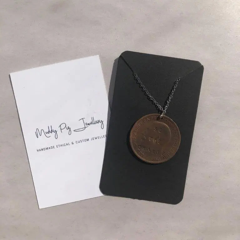 Vegan penny with message The Muddy Pig