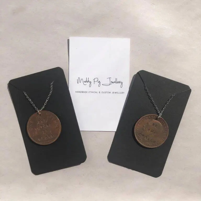 Vegan penny with message The Muddy Pig