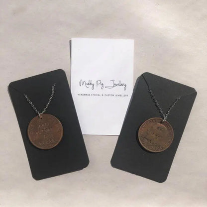 Vegan penny with message The Muddy Pig