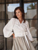 Wrap linen blouse top by Soelis Soelis